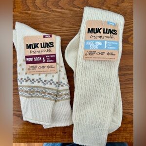 Women’s Muk Luks Socks 2 Pairs Knee High & Boot Socks